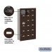 Salsbury Cell Phone Storage Locker - with Front Access Panel - 6 Door High Unit (5 Inch Deep Compartments) - 18 A Doors (17 usable) - Bronze - Recessed Mounted - Resettable Combination Locks  19165-18ZRC
